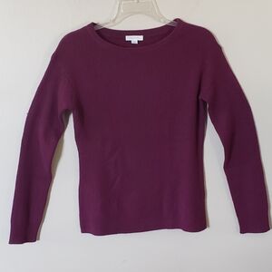 Garnet Hill 100% Cashmere Ribbed Women's Sweater Size Small